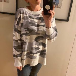 Aerie Goodvibes Oversized Sweatshirt - Grey Camo